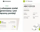 Wygenerowany urbanpass SCT Warszawa z danymi pojazdu: numer rejestracyjny, paliwo, norma Euro 7, rok produkcji 2024.