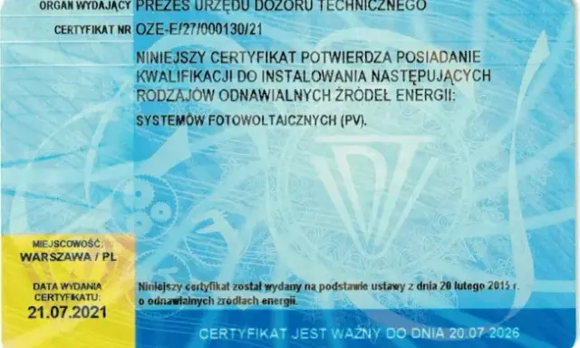 Co daje certyfikat OZE UDT? Przewaga, zaufanie, kariera instalatora