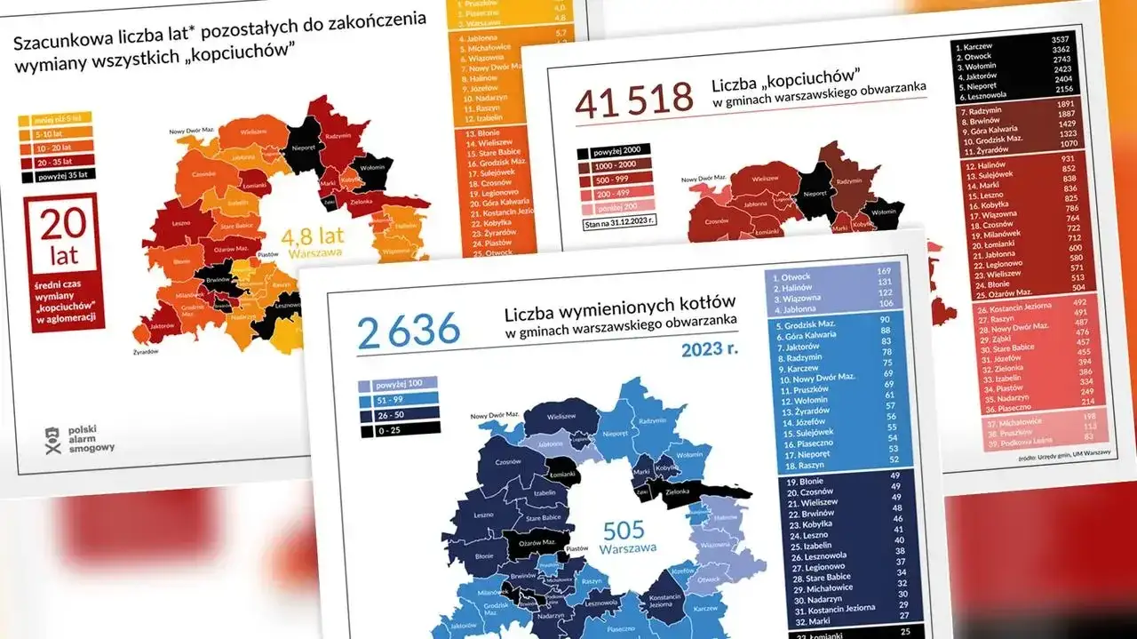 mapa smogu Rzesz&oacute;w lub symbol zakazu kopciuch&oacute;w