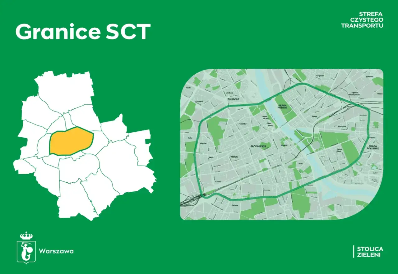 Mapa Strefy Czystego Transportu Warszawa